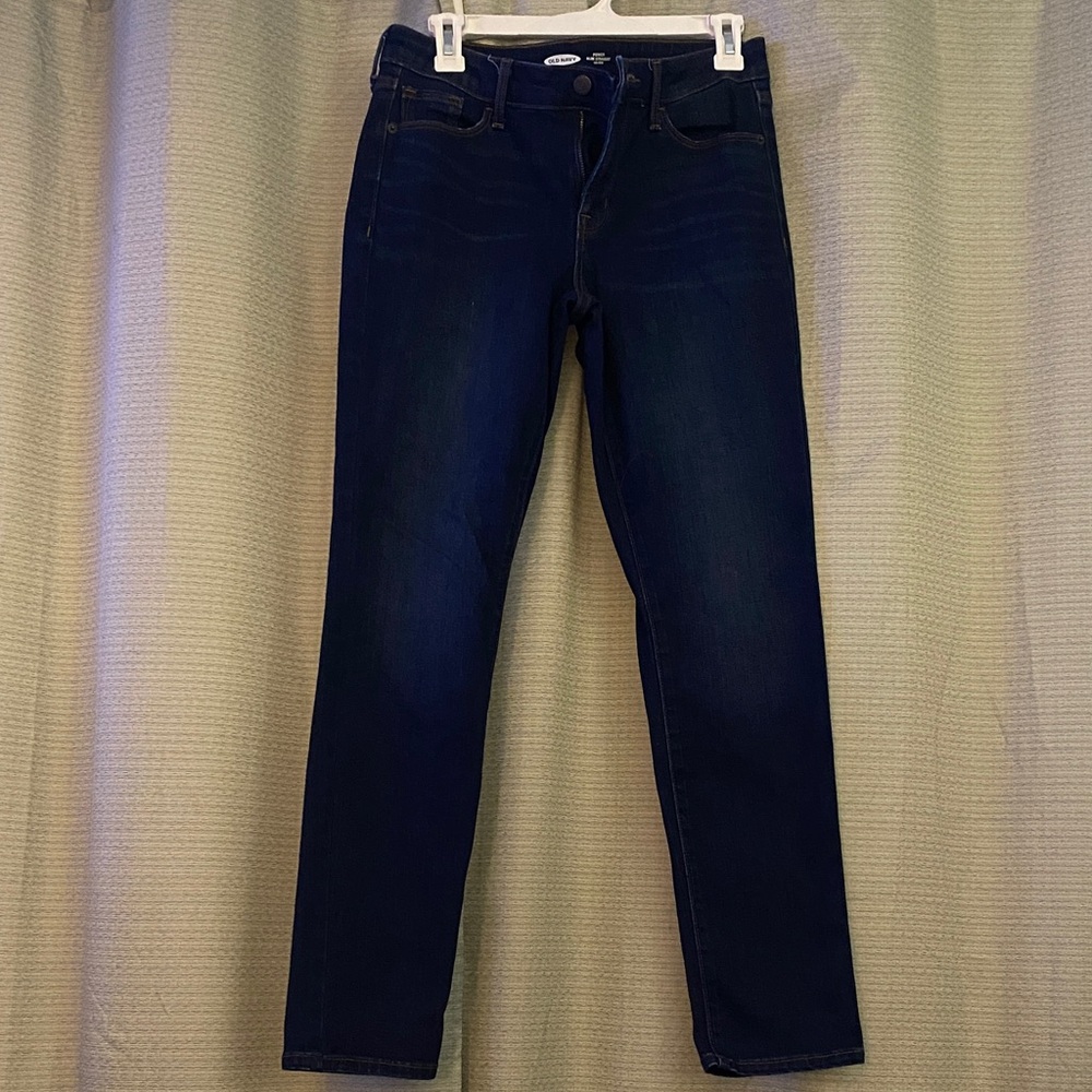 Old Navy Women's Dark Blue Straight Leg Jeans